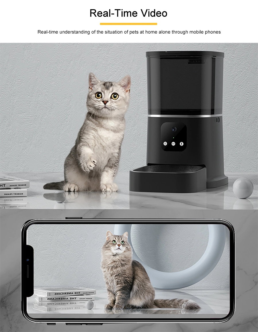 1080P WiFi Control Dual Power Supply Mode Automatic Smart Cat Dog Feeder Convenient Remote Pet Feeding Supplies