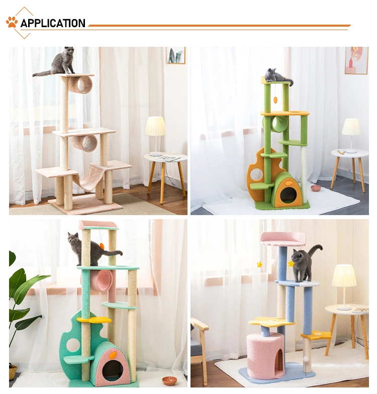 BS CT208 Wooden Cat Tree Cat Playing Toy Cat House Condo for Playing Cat Climbing Frame with High Quality