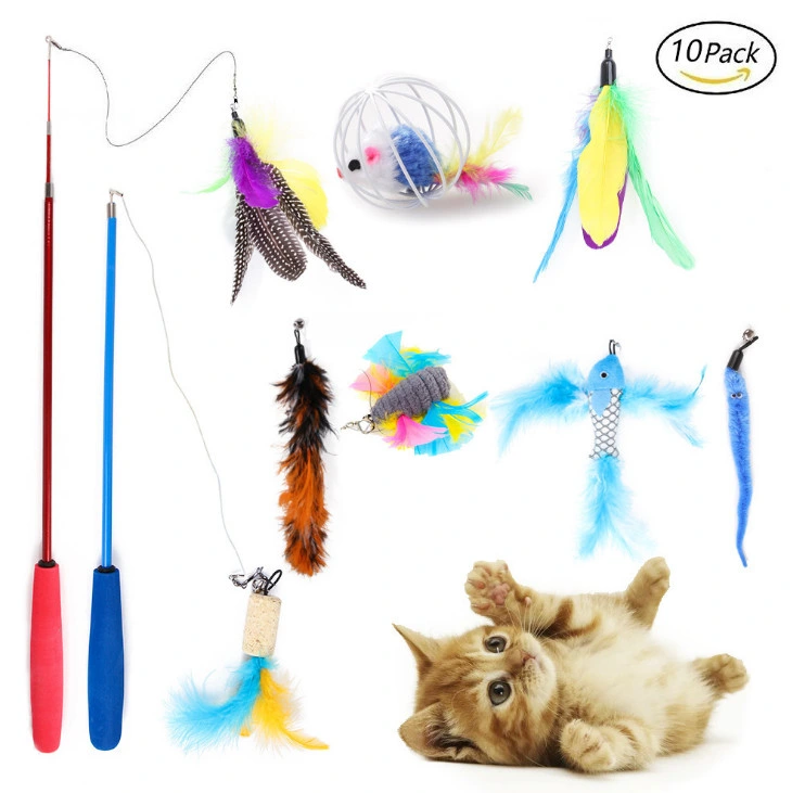 Amazon Hot Sell Pet Supplies Variety of Funny 21PCS Cat Toy Sets for Playing Feather Toys Cat Tunnel Ball Toy Pet Accessories