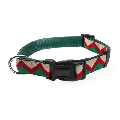 Voovpet Brand Green Rainbow Adjustable Pet Supply Dog Collar for Small Medium and Large Dogs