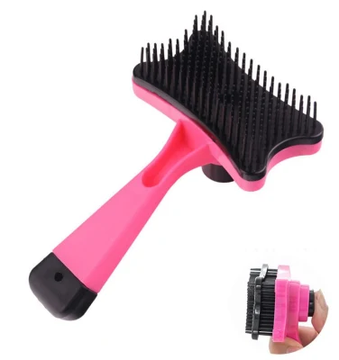 Pet Hair Removal Brush Cat Dog Hair Cleaner One-Key Hair Removal Fading Massage Grooming Comb Pet Supplies