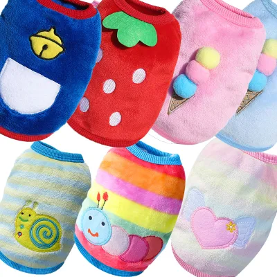 Cartoon Facecloth Warm Teacup Dog Small Milk Dogs Cats Teddy Clothes Undershirt Pet Supplies